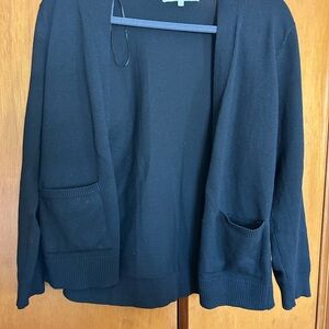 Women's Black Open Front Sweater